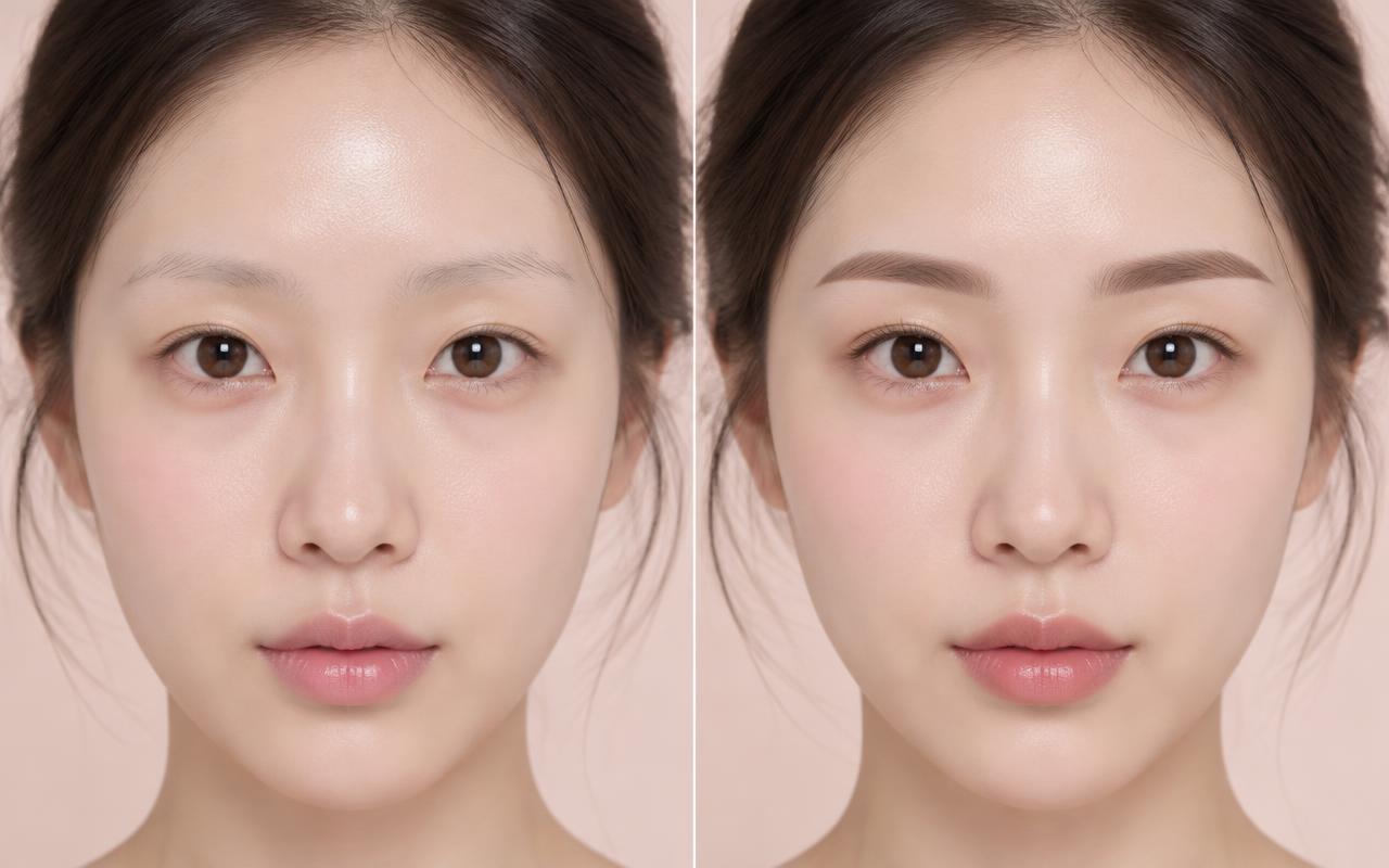 AI가 만든 눈썹 미리보기 샘플 — 원본과 디자인 비교